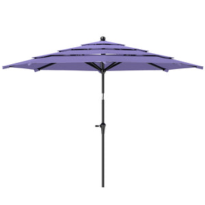 10.7-foot parasol with crank, push-button tilt, and vents, purple