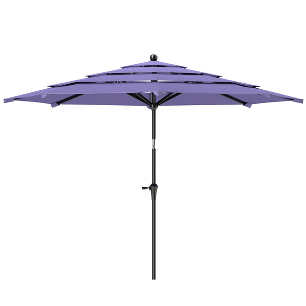 10.7-foot parasol with crank, push-button tilt, and vents, purple