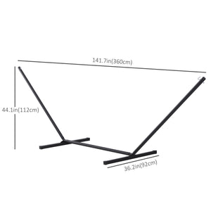 Extra Long Hammock Stand 11.8ft Long Heavy Duty Metal Frame Easy Setup Black