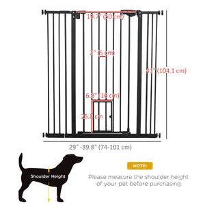 Black dog safety gate