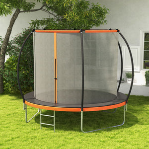 8ft Trampoline with Enclosure Net and Ladder, Orange