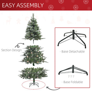 6ft Artificial Christmas Tree with Automatic Opener and Pine Cone