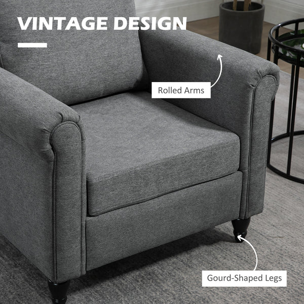 Upholstered occasional chair with armrests and rubberwood legs, light grey