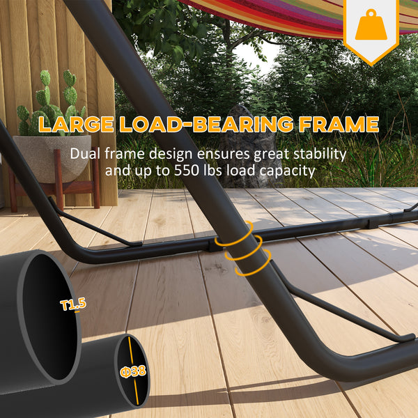 10ft Hammock Stand, Adjustable, Fits 9ft-14ft Hammocks, Heavy Duty, Black