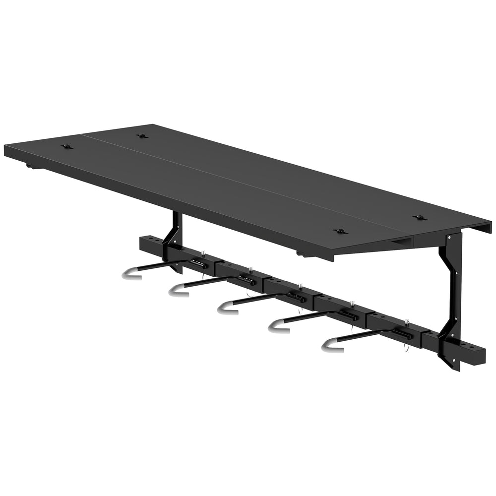 Wall-mounted rack for 5 bikes, black