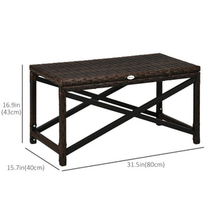 Brown resin wicker patio side table