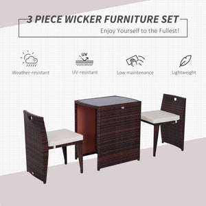3-piece outdoor dining set in woven resin
