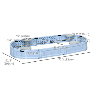 Sandbox with lid and seat, light blue