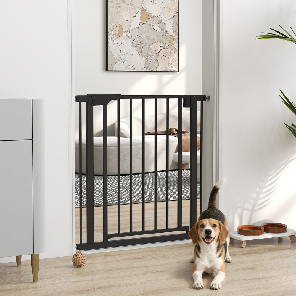 Self-closing safety gate, black