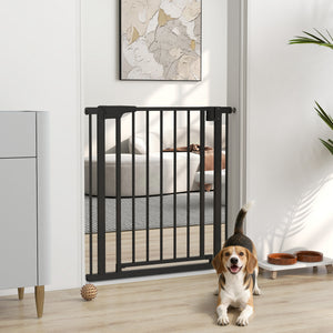 Self-closing safety gate, black