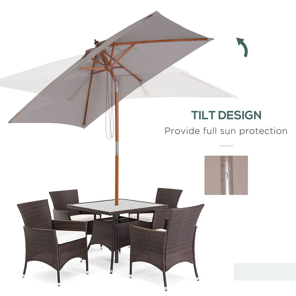 6.6-foot umbrella, grey