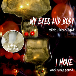 6 ft. Animated Hanging Halloween Mummy with 24 LED Lights, Sounds, and Motion