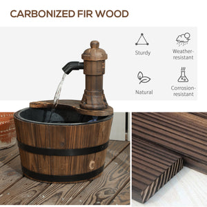 Garden Fountain with Electric Pump for Porch, Patio, Yard, Carbonized