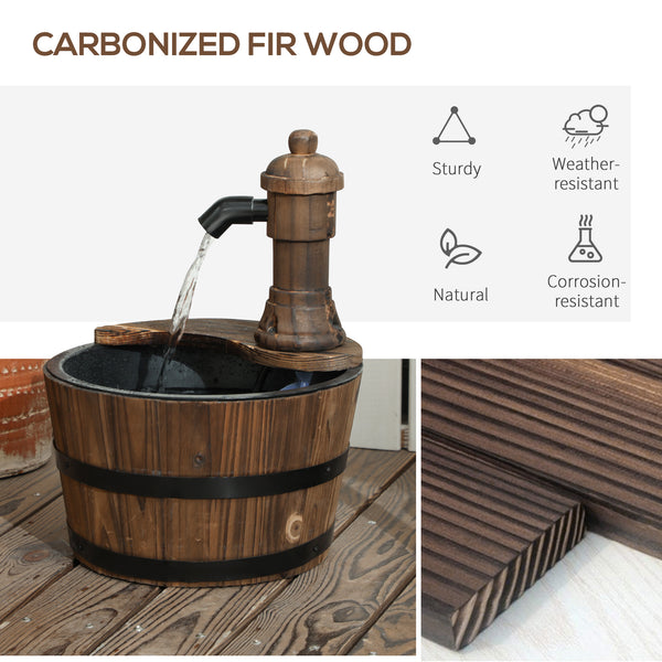 Garden Fountain with Electric Pump for Porch, Patio, Yard, Carbonized