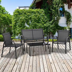 4-piece garden furniture set, dark grey