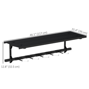 Wall-mounted rack for 5 bikes, black