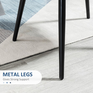 Set of 4 modern dining chairs with velvet upholstery, dark blue