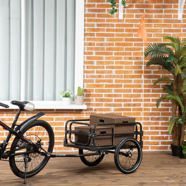 Bicycle trailer with suspension, triple safety system, black