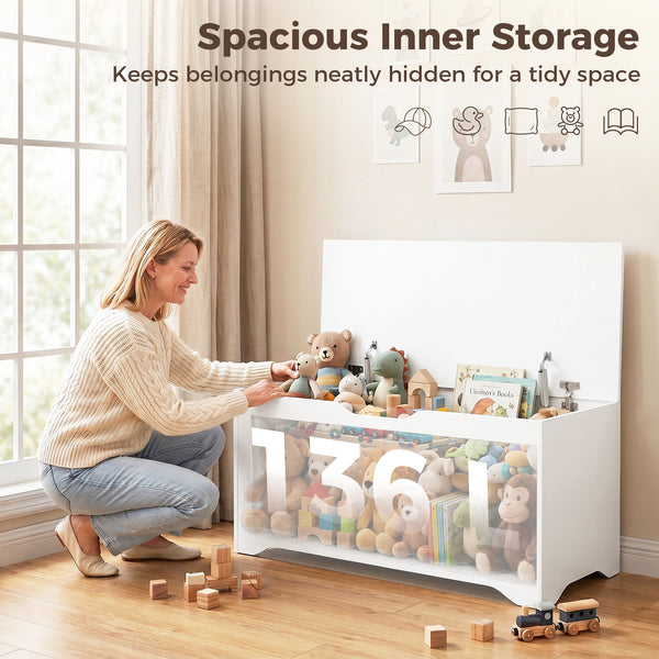 35.9 gal. Storage Chest with Soft-Close Lid and Bench Function – White