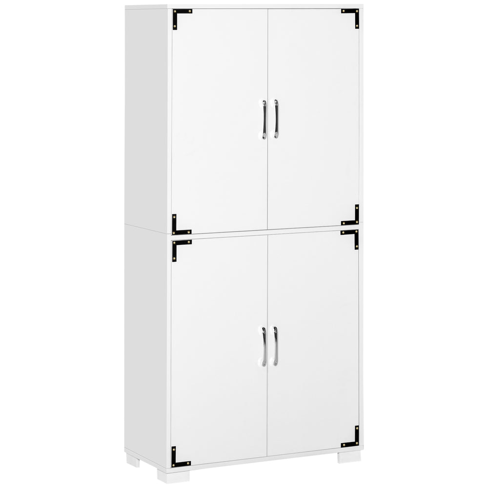 Storage unit with 4 doors and shelves, white