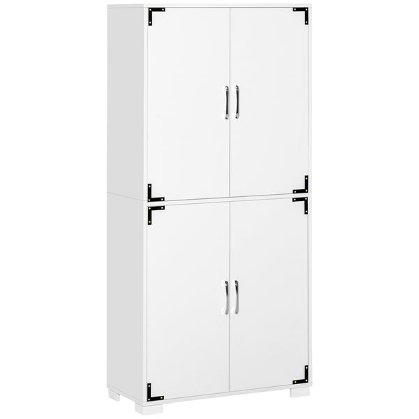 Storage unit with 4 doors and shelves, white