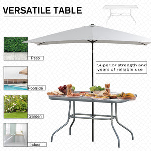 Metal garden table with parasol hole