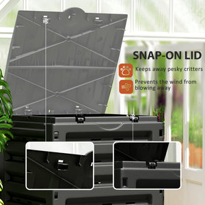 450 L Outdoor Composter with Aeration System, (120 Gallons), Orange