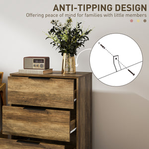 Bedroom chest of drawers with 3 drawers, natural color