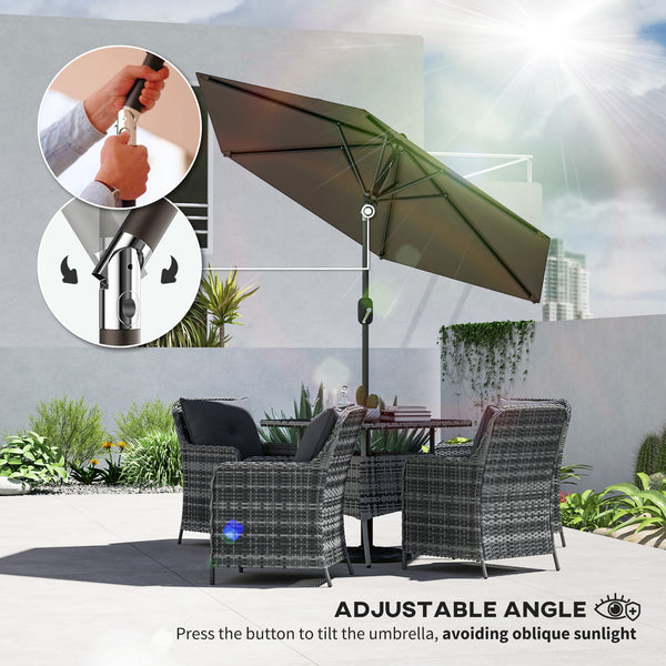 7.5 ft. 6-rib dark grey patio umbrella