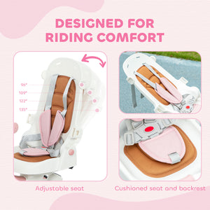 7 in 1 Tricycle with Safety Harness, Adjustable and Removable Parental Handle, Pink