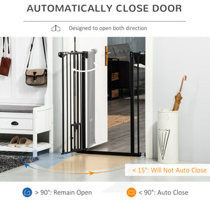Easy-open black dog safety gate
