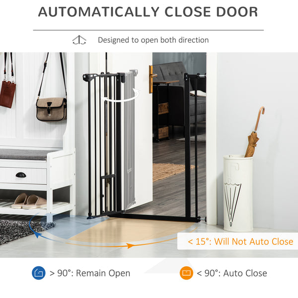 Easy-open black dog safety gate