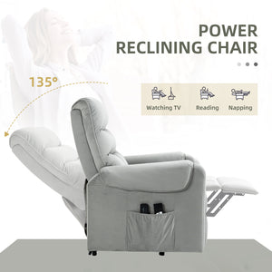 Massage recliner chair with 8 vibration points, gray