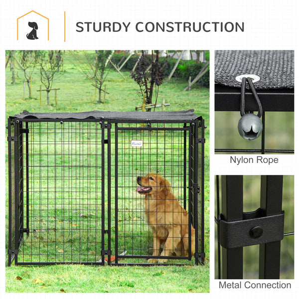Lockable Outdoor Enclosure with Roof, Black