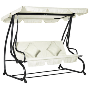 3-seater swing convertible into a padded bed with canopy and pillow