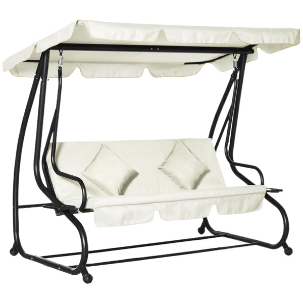 3-seater swing convertible into a padded bed with canopy and pillow