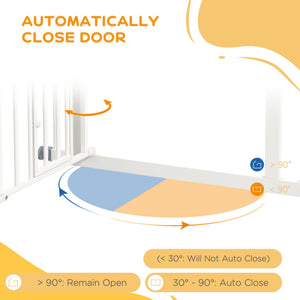 Self-closing pet gate, white