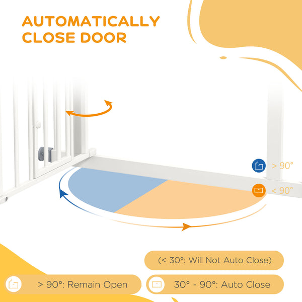 Self-closing pet gate, white