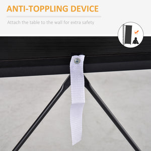 Entrance console table with 2 drawers, coffee table with steel frame, black