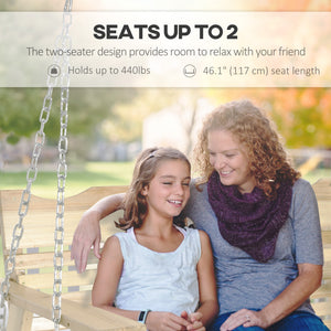 2-seater porch swing, natural wood