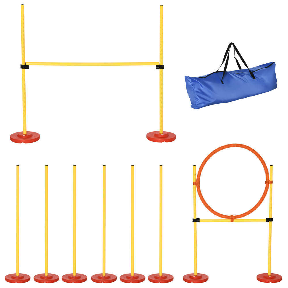 Portable dog agility training obstacle set