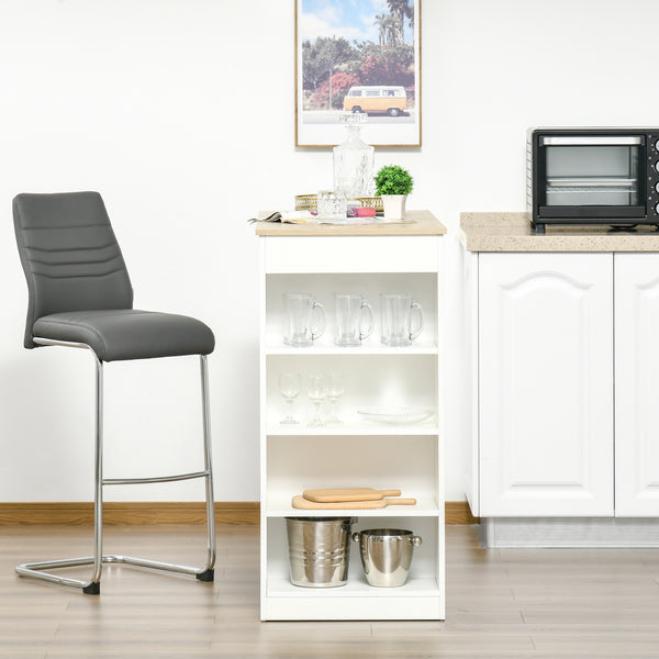High bar table with 4 storage shelves