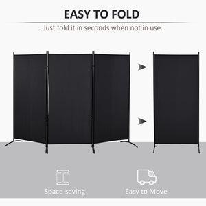 3-panel, double-hinged, folding screen, anthracite gray