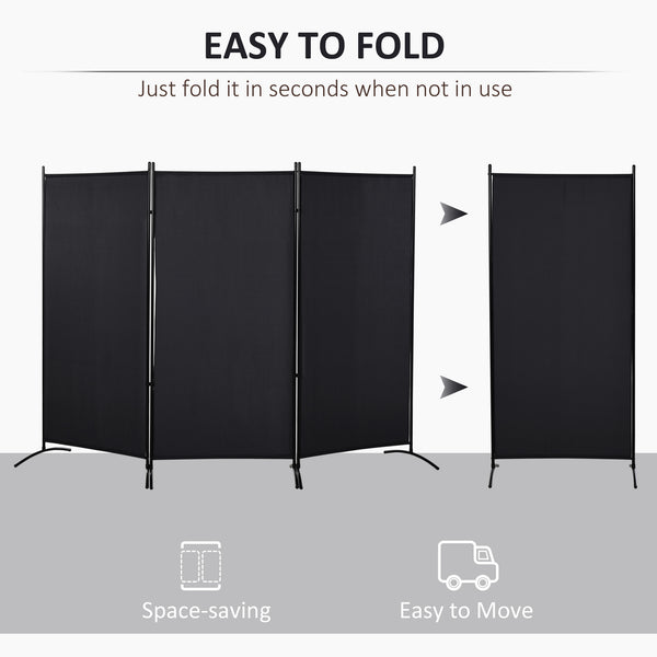 3-panel, double-hinged, folding screen, anthracite gray