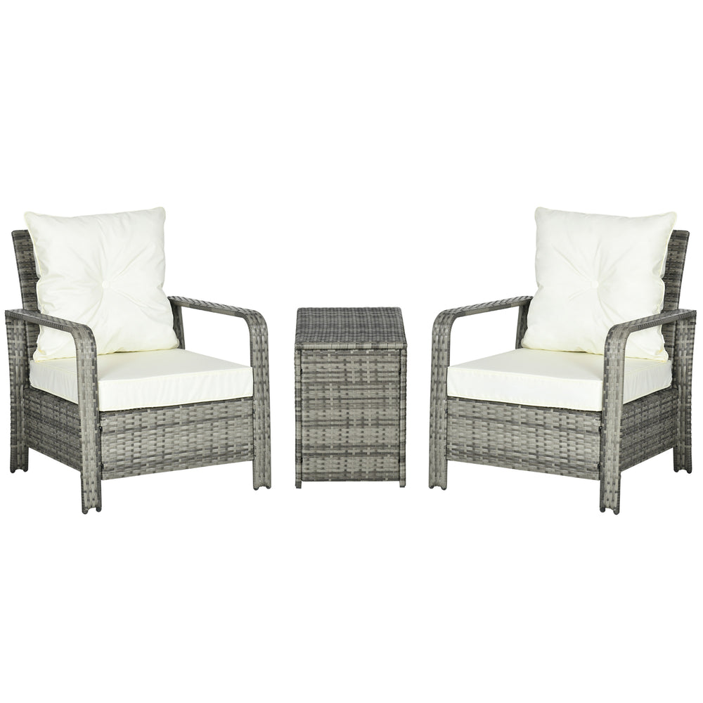 3-piece garden furniture set in woven resin, beige