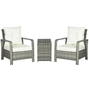 3-piece garden furniture set in woven resin, beige