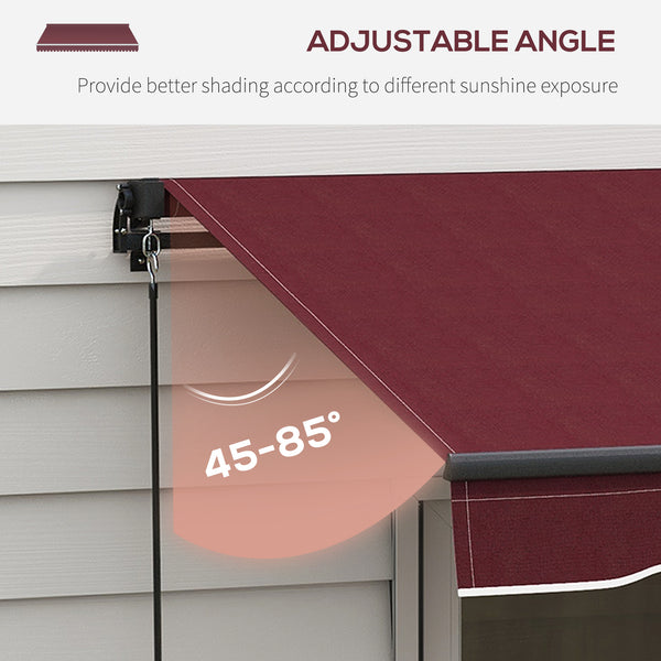 14.8 x 9.8 ft retractable blind, burgundy red 