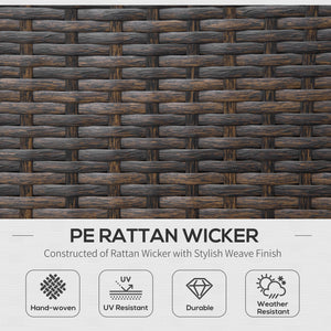 9 Piece Wicker Garden Furniture Set with Cushion, Cream White