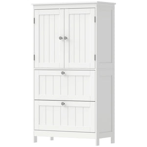 Bathroom storage cabinet with 2 drawers and adjustable shelf, white