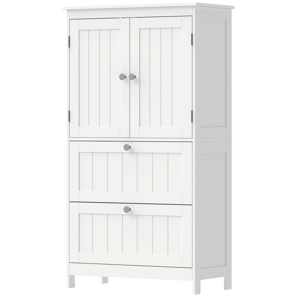 Bathroom storage cabinet with 2 drawers and adjustable shelf, white